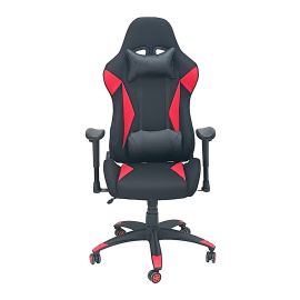 SBF - G228-RedBlack-  Fabric Gaming Chair - Reclining High Back Office Chair with Adjustable Height, 2D Armrests, Faux Leather Headrest & Lumbar Support, Ergonomic Swivel Computer Chair, Red Black