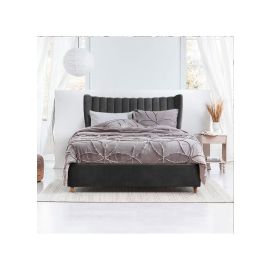 Knox Deep Channel Tufted Bed 100x200cm Single size Bed in Charcoal Color