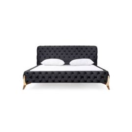 Vienna Velvet Bed 100x200cm Single size Bed in Black Color