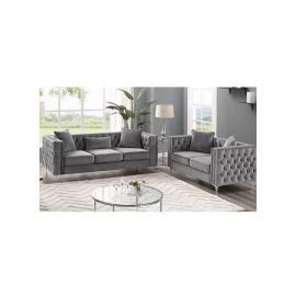 Maharat Al Bahar 5– Seater Sofa Set With Pillow - 2+3-Grey 200x80x80cm