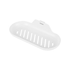 Epsilon Adhesive Soap Holder- EPSBA1537/ Maximum Capacity: 2.0 kg, No Tool Installation, with Strong Adhesive Backing, Drain Holes/ Suitable for Even Walls, Ceramic Tiles, Glass, Metal, Stainless Steel, Plastic Surfaces/ White