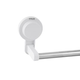 Epsilon Towel Bar- EPSBA1546/ with Strong Suction, Maximum Capacity: 4.0 kg, No Tool Installation/ Wall Mounted Bathroom Fittings, Rack Suitable for Even Walls, Ceramic Tiles, Glass, Metal, Stainless Steel, Plastic Surfaces/ White and silver