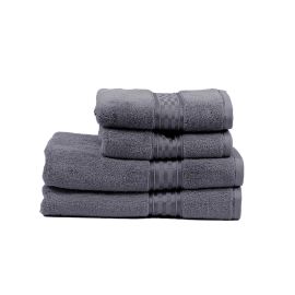 BYFT Home Ultra Hand Towel 50 x 90 Cm Bath Towel 70 x 140 Cm 550 Gsm Grey 100% Cotton Set of 04