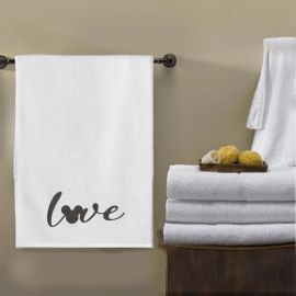 BYFT Iris Embroidered For You Bath Towel 70 x 140 Cm 600 Gsm White 100% Cotton Mickey Love Set of 01
