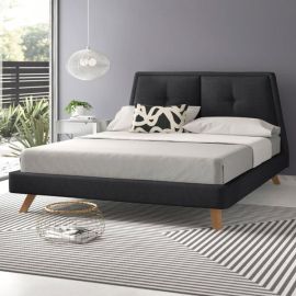 Gaillard Upholstered Bed-160x200cm-Black