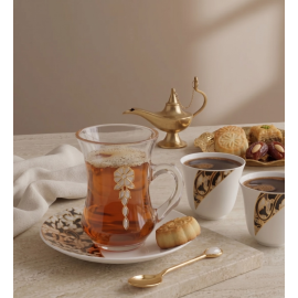 18-Piece Tea & Coffee Set with Gold Trim