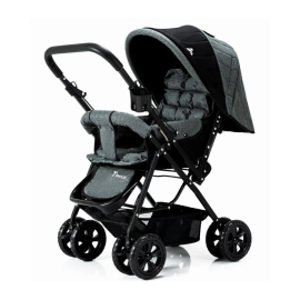 Teknum Reversible Look at Me Stroller - Khaki + Sunveno Diaper Bags - Light Blue