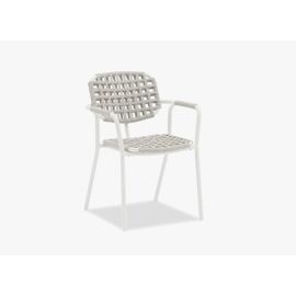 Aosta White Dining Armchair-White