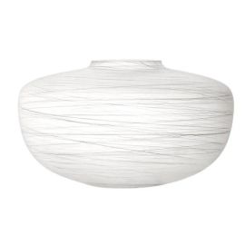 Boulder Vase H17.5cm Earth/Chalk Thread-White