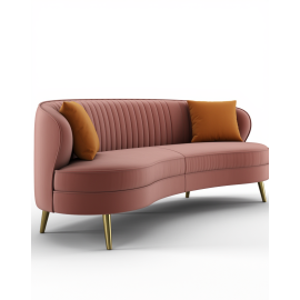 3-Seater Sofa With Cushion Pink ( 212 L x 106 H x 82 D )