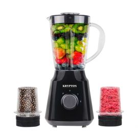 Krypton KNB6136 300W, 3 in 1 Blender - Portable 1.5L Unbreakable Blender Jar with Grinder Cups| Coffee Grinder Jar | Heavy Duty