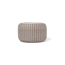 Mid Pumpkin Light Grey Round Pouf