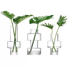 Metropole City Vase Set 28cm/33cm/40cm Clear