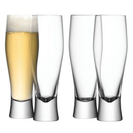 Bar Lager Glass 400ml Clear x 4