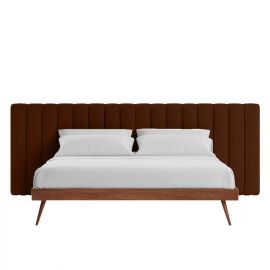 Megane Channel Tufted Bed-120x200cm-Brown