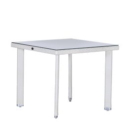 Ambar Nice White Square Small Dining Table