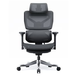 Omnix Silver Grey Super Ergonomic Gaming Chair with Footrest
