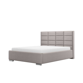 Elisa Bed Frame with Linen Upholstery-200x200cm-Beige