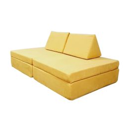 Moon Kids Play Sofa Suede-Yellow