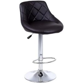 Maple Home Decoration PU Bar Stool Adjustable Height Swivel Hydraulic Bar PU Armchair With Backrest 360° Upholstered Seat Assembled Home Office 1-Black