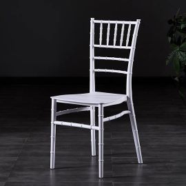 Jeffcoco Furniture Wedding Bamboo Plastic Chair For Party Dining Home Furniture Outdoor Balcony Chair-White