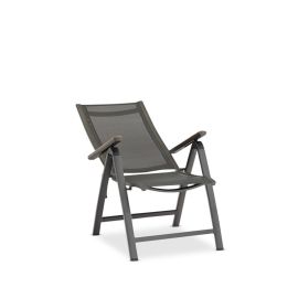 Como Recliner Chair Charcoal with Teak Armrest (without footrest)