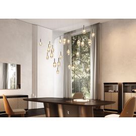 SASSI LAMPADARIO Design, Murano glass Chandelier with Pendant Stone