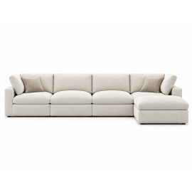 Modway Commix Down Filled Overstuffed 5 Piece Sectional Sofa Set with Ottoman