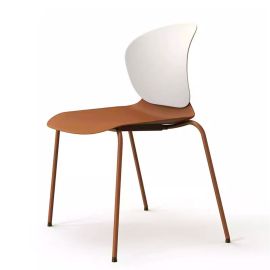 Steel Chair Modern Design Dining Chair For Home, Restaurant, Office Desk Reading, Meeting Chair, Coffee Shop, Indoor Outdoor Chair Simple Style-Brown
