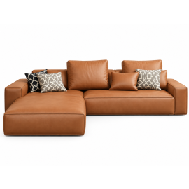 Lee Upholstered Sectional L-Shape Sectional Sofa - Brown Color
