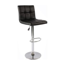 Jeffcoco Furniture PU Leather Bar Stool High Chair Adjustable Bar Chair with Metal Base for Kitchen,Bar Counter