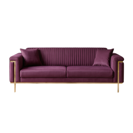 Stunning Mehroon 3 Seater Sofa with Modern European Design ( 220 L x 80 H x 80 D )