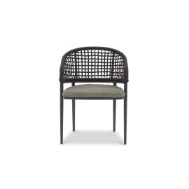 Jack Armchair Charcoal in Square Weaving Black Rope
