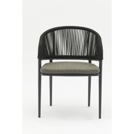 Jack Armchair Charcoal in Vertical Weaving Black Rope
