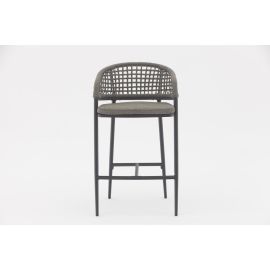 Jack Barchair Charcoal in Square Weaving Black Rope