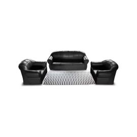 Maharat Al Bahar 5– Seater sofa set PVC Lather -1+1+3- Black 190x80x70cm