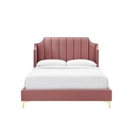 Daniella Channel Tufted Bed 120x200cm Twin size Bed in Pink Color