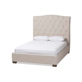Shannon Upholstered Bed 100x200cm Single size Bed in Beige Color