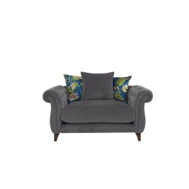 Boutique Palace Fabric Scatter Back Snuggler Armchair in Grey Color