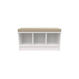 Cubeicals 3 Pair Shoe Storage Bench in White Color