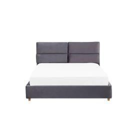 Batilly Bed 160x200cm Queen size Bed in Dark Grey Color