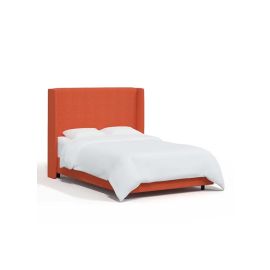 Goodrich Velvet Upholstered Bed 180x200cm King size Bed in Orange Color