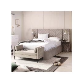 Prime Wall Panel Headboard Bed 160x200cm Queen size Bed in Beige Color