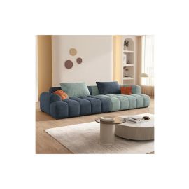 Bianca Modular Sofa in Corduroy Fabric in Blue and Teal Color Modular Sofa 320cm