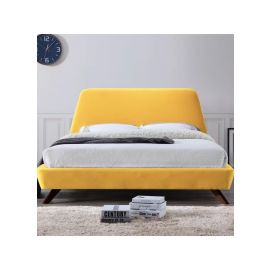 Arroyo Upholstered Bed 180x200cm King size Bed in Yellow Color