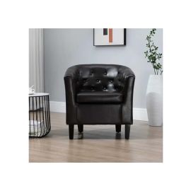 Tufted Tub Chair in Brown Color