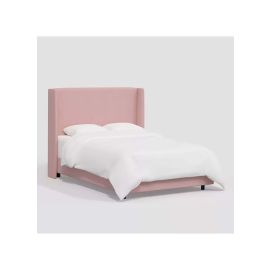 Goodrich Velvet Upholstered Bed 180x200cm King size Bed in Pink Color