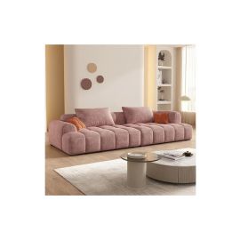 Bianca Modular Sofa in Corduroy Fabric in Pink Color Modular Sofa 220cm