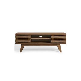 Render Media Console TV Stand in Brown Color