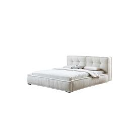 Georgina Fabric Bed 200x200cm Super King Bed in White Color